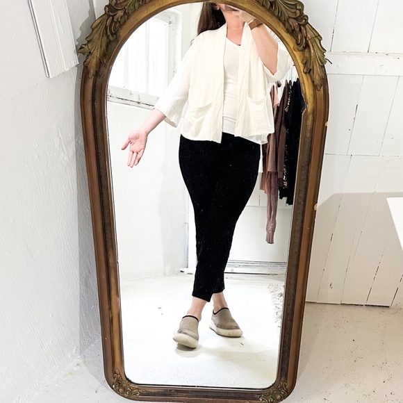 Eileen Fisher Organic Linen Crepe Stretch Boxy 3/4 Sleeve Short Cardigan -XL - Picture 9 of 9